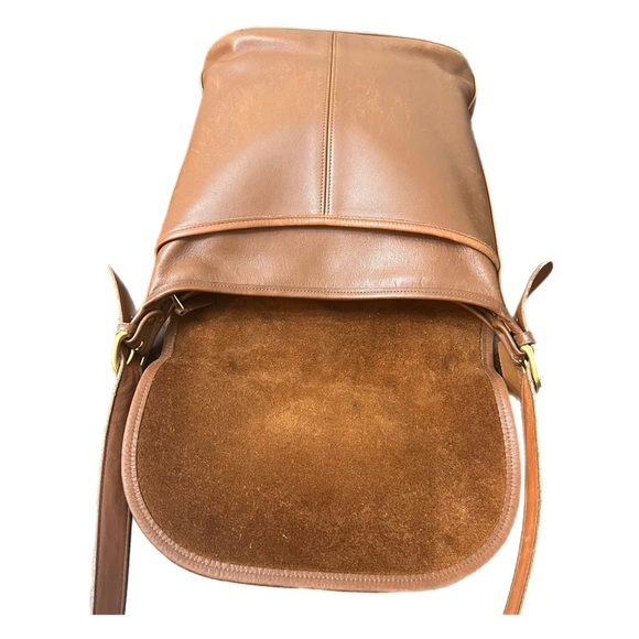 Vintage Coach Whitney Crossbody Tan Leather Saddle Flap Shoulder Bag #4115 - Picture 3 of 7